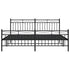 Metal Bed Frame without Mattress with Footboard Black 183x203 cm King