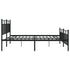 Metal Bed Frame without Mattress with Footboard Black 183x203 cm King