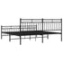 Metal Bed Frame without Mattress with Footboard Black 183x203 cm King