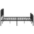 Metal Bed Frame without Mattress with Footboard Black 183x203 cm King