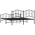 Metal Bed Frame without Mattress with Footboard Black 183x203 cm King