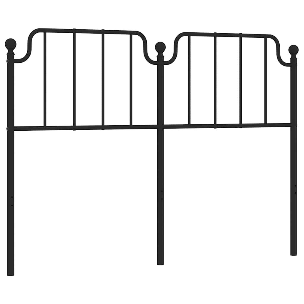 Metal Headboard Black 152 cm Queen