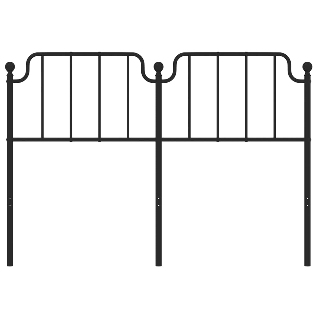 Metal Headboard Black 152 cm Queen