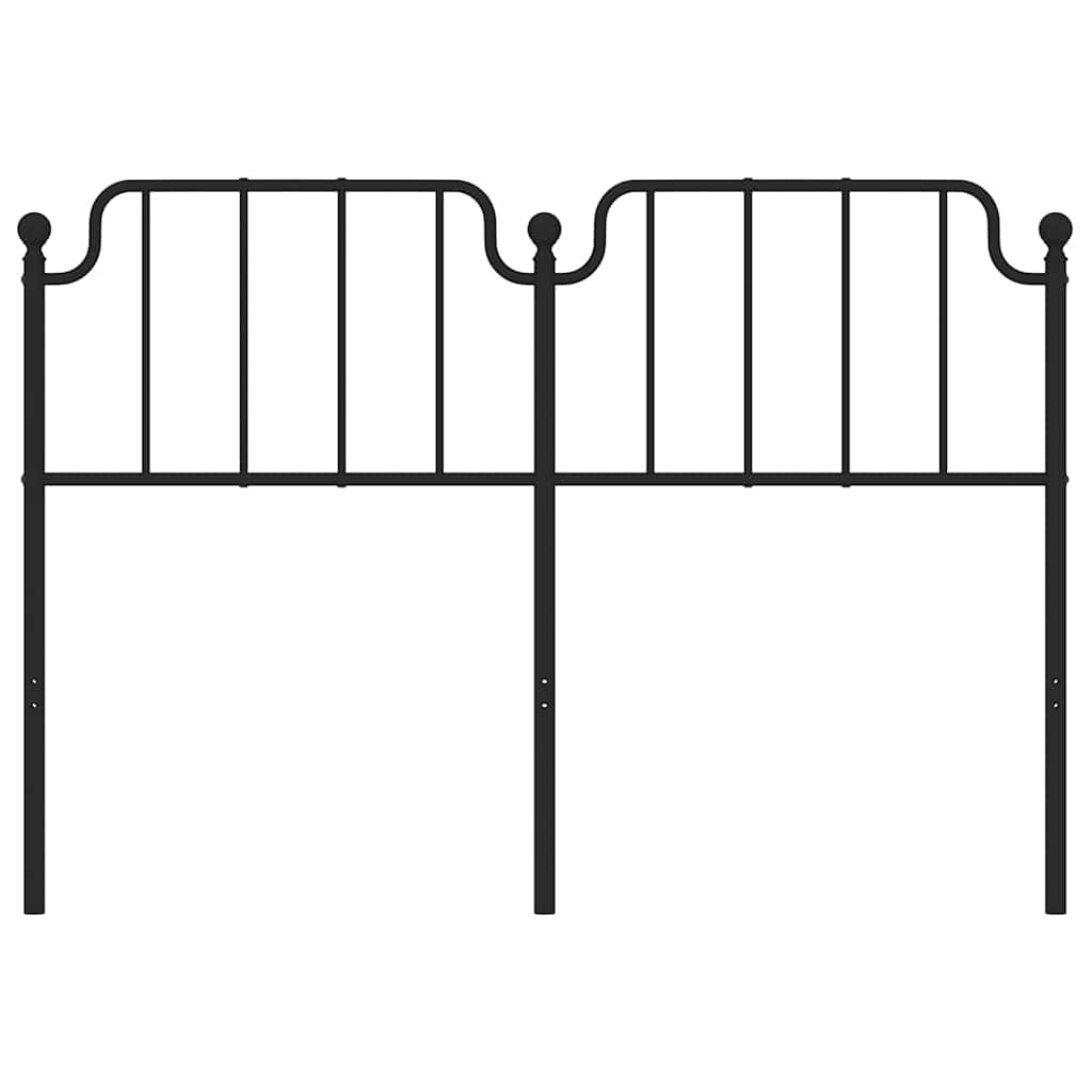 Metal Headboard Black 152 cm Queen