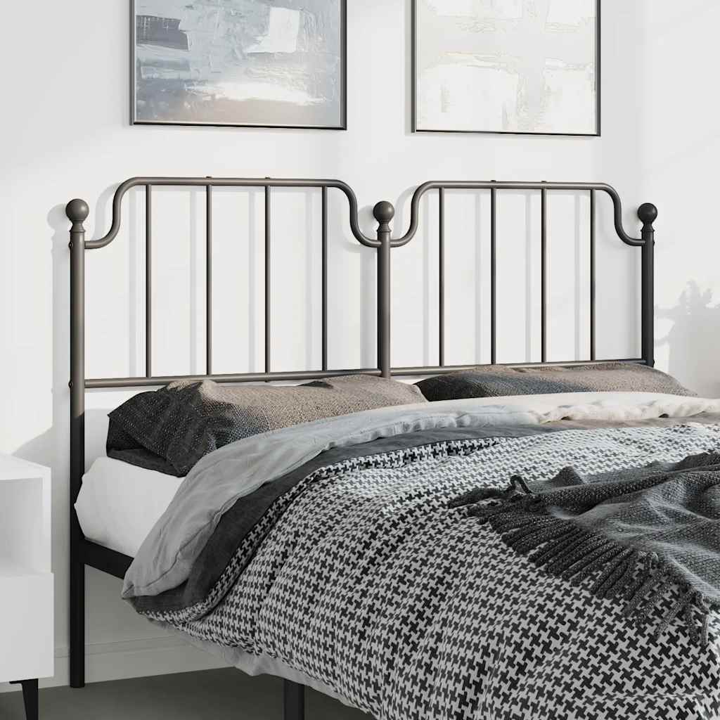 Metal Headboard Black 152 cm Queen