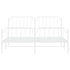 Metal Bed Frame without Mattress with Footboard White 183x203 cm King