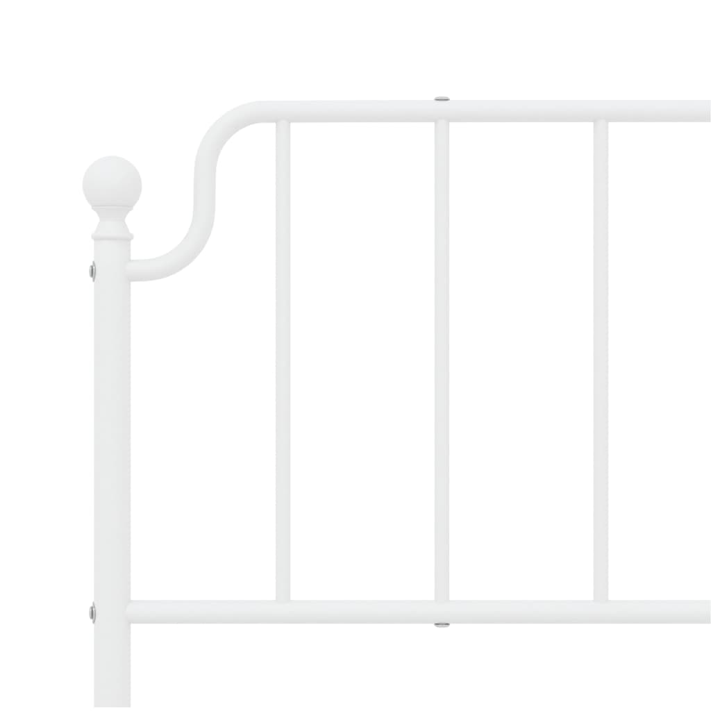 Metal Bed Frame without Mattress with Footboard White 183x203 cm King