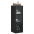 Highboard with Glass Doors Black 35x37x109 cm