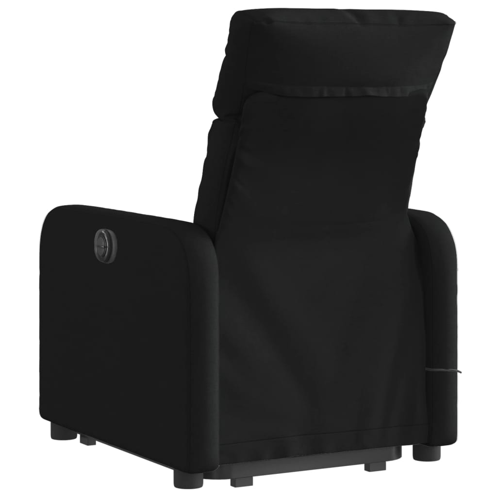 Electric Stand up Massage Recliner Chair Black Fabric