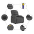 Massage Recliner Chair Dark Grey Fabric