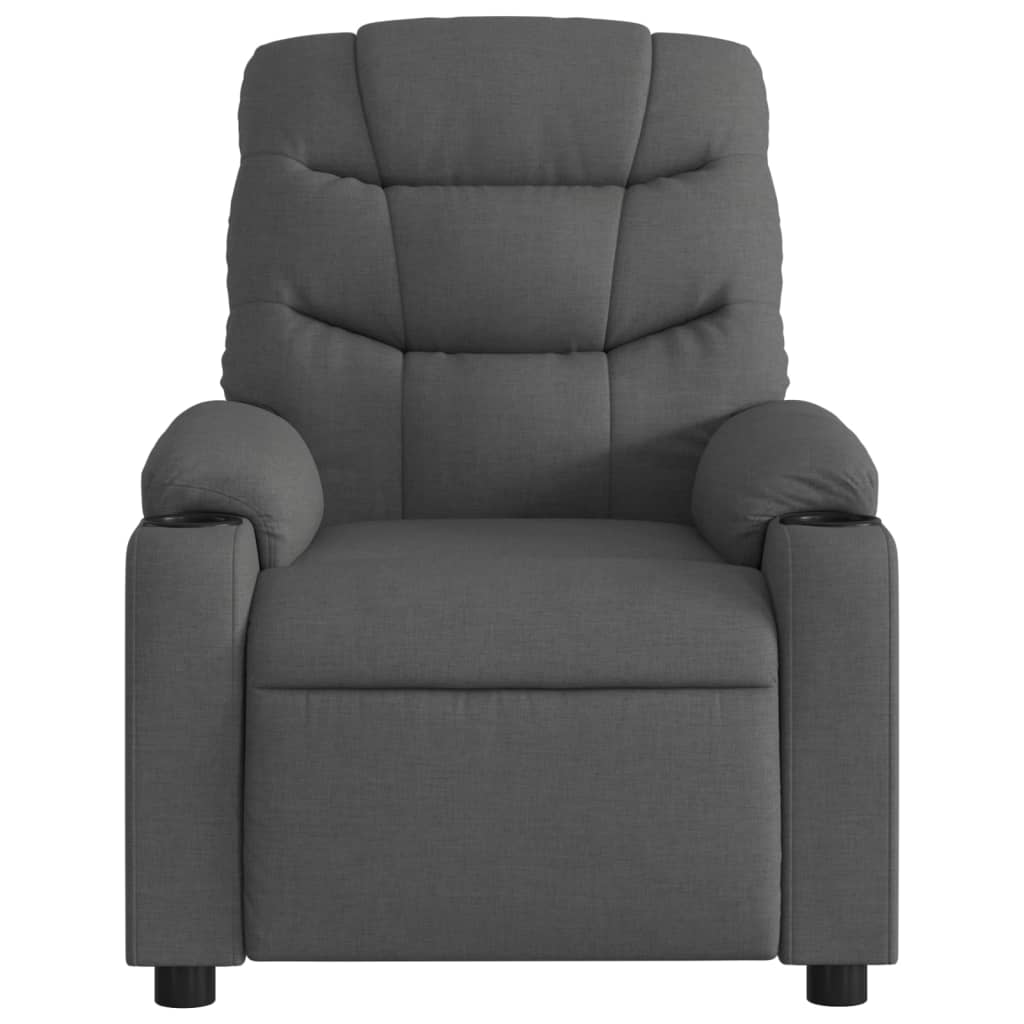 Massage Recliner Chair Dark Grey Fabric