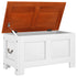 Storage Chest with Lid Brown and White Solid Wood Acacia