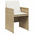 Garden Chairs with Cushions 4 pcs Beige Poly Rattan