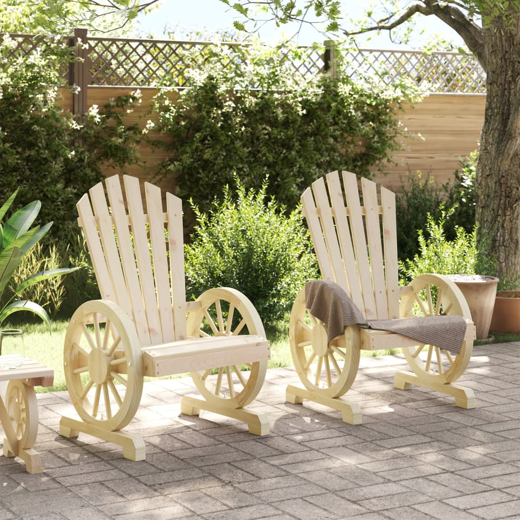 Garden Adirondack Chairs 2 pcs Solid Wood Fir