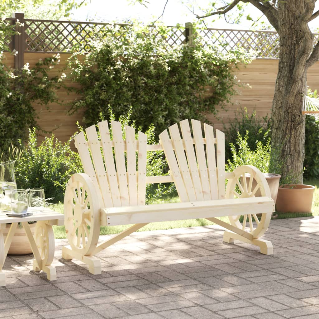 Garden Adirondack Chair 2-Seater Solid Wood Fir