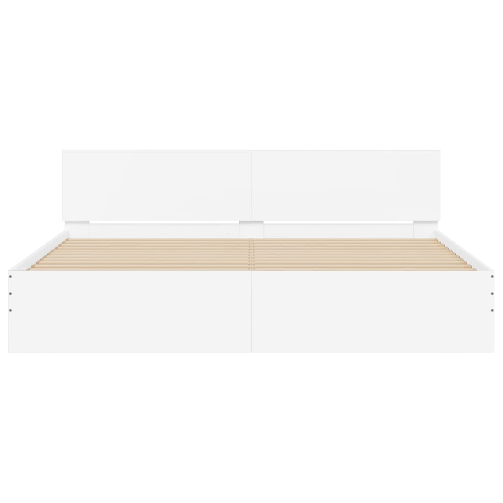 Bed Frame without Mattress White 183x203 cm King