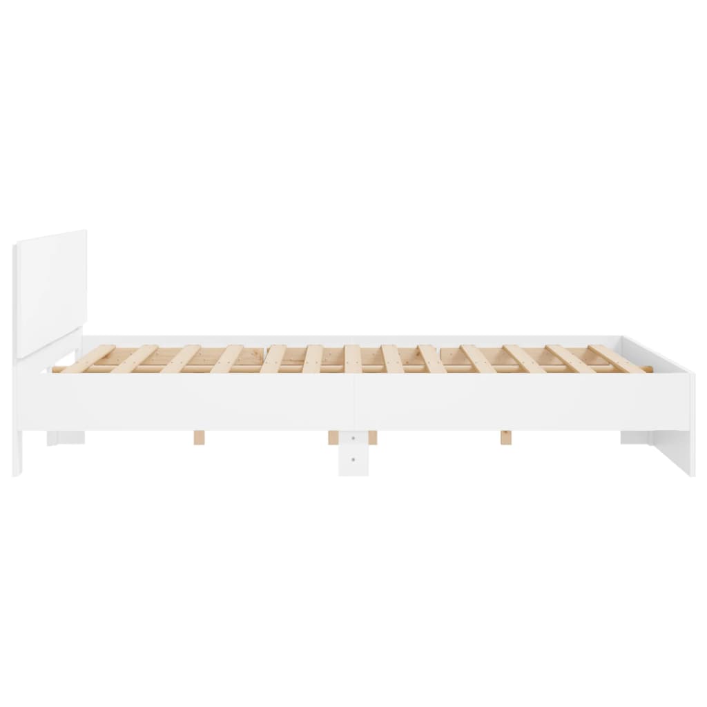 Bed Frame without Mattress White 183x203 cm King