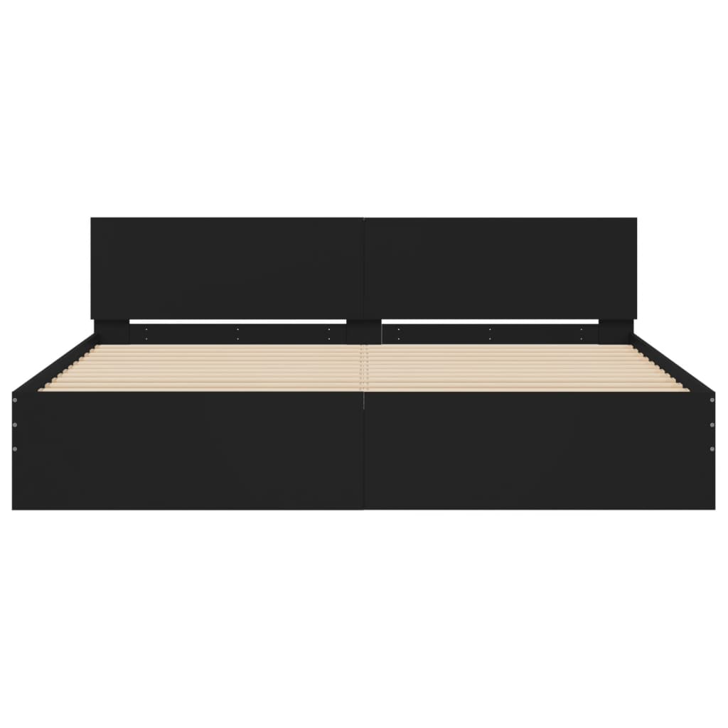 Bed Frame without Mattress Black 183x203 cm King