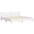 Bed Frame with LED without Mattress White 183x203 cm King