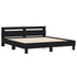 Bed Frame with LED without Mattress Black 183x203 cm King