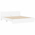 Bed Frame with LED without Mattress White 183x203 cm King