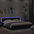 Bed Frame with LED without Mattress Black 183x203 cm King