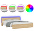 Bed Frame with LED without Mattress Sonoma Oak 183x203 cm King