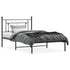 Metal Bed Frame without Mattress with Headboard Black 107x203 cm King Single