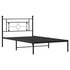 Metal Bed Frame without Mattress with Headboard Black 107x203 cm King Single