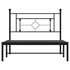 Metal Bed Frame without Mattress with Headboard Black 107x203 cm King Single