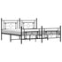 Metal Bed Frame without Mattress with Footboard Black 183x203 cm King