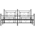 Metal Bed Frame without Mattress with Footboard Black 183x203 cm King