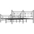 Metal Bed Frame without Mattress with Footboard Black 183x203 cm King