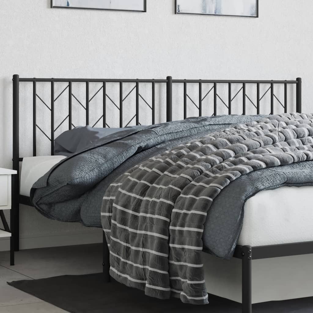 Metal Headboard Black 183 cm