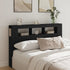 LED Headboard Black 160 cm Engineered Wood