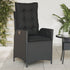 Reclining Garden Chairs 2 pcs with Cushions Black Poly Rattan