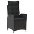 Reclining Garden Chairs 2 pcs with Cushions Black Poly Rattan