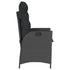 Reclining Garden Chairs 2 pcs with Cushions Black Poly Rattan