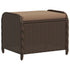 Garden Stool with Cushion Brown 58x46x46 cm Poly Rattan