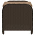 Garden Stool with Cushion Brown 58x46x46 cm Poly Rattan