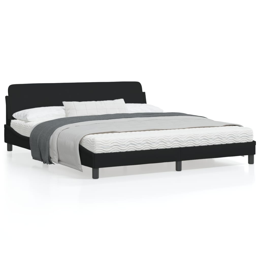 Bed Frame without Mattress Black 183x203 cm King Fabric