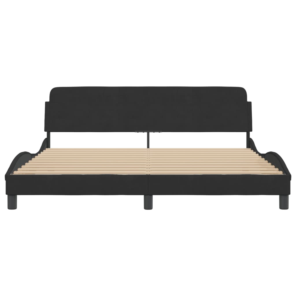 Bed Frame without Mattress Black 183x203 cm King Velvet