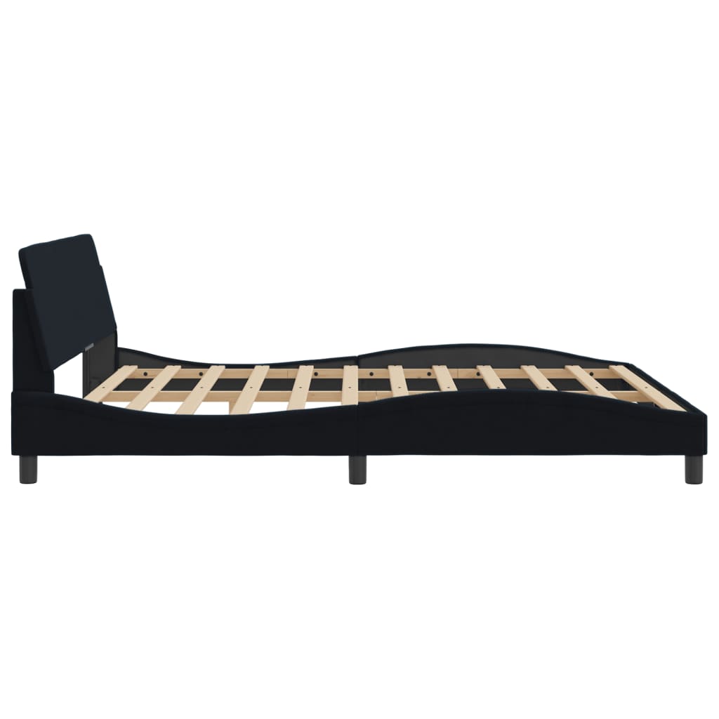 Bed Frame without Mattress Black 183x203 cm King Velvet