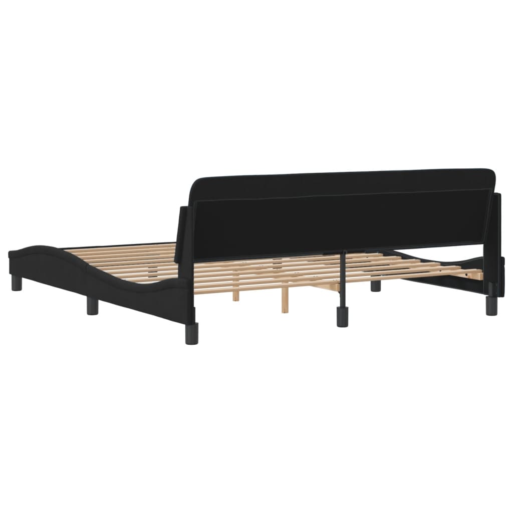 Bed Frame without Mattress Black 183x203 cm King Velvet