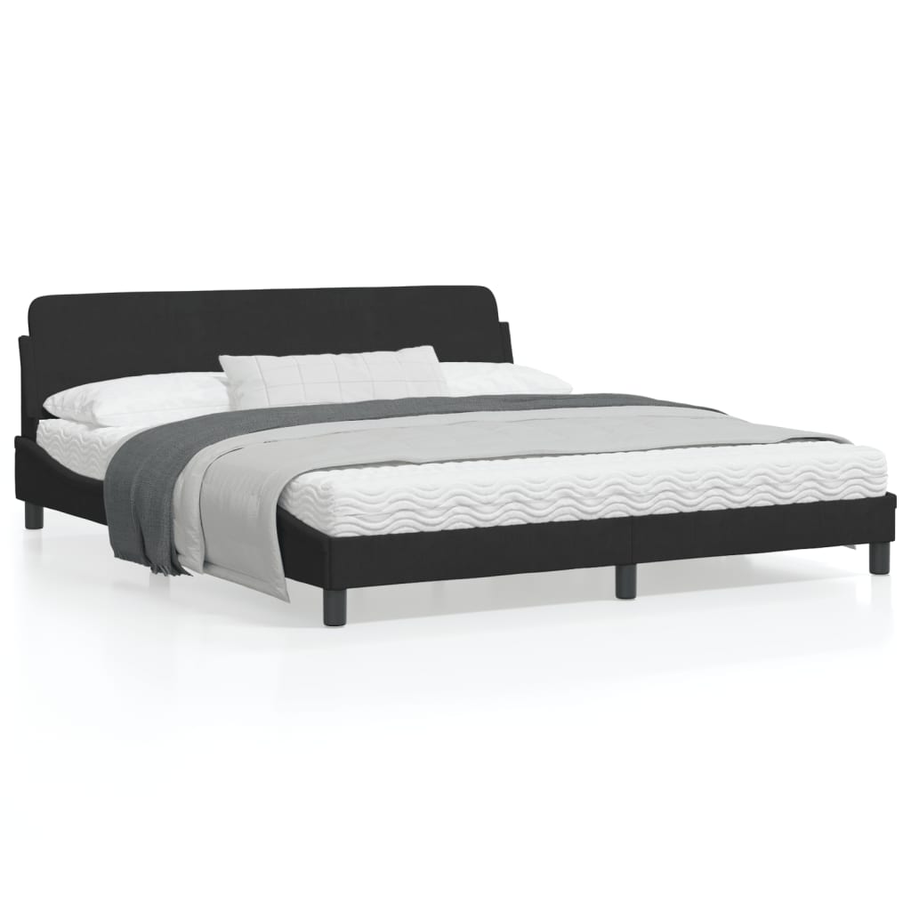 Bed Frame without Mattress Black 183x203 cm King Velvet