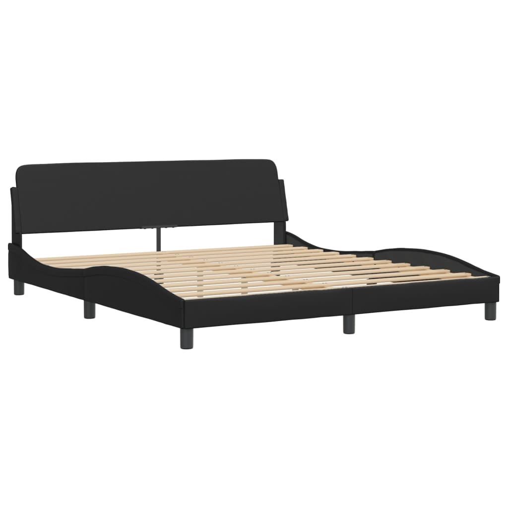 Bed Frame without Mattress Black 183x203 cm King Faux Leather