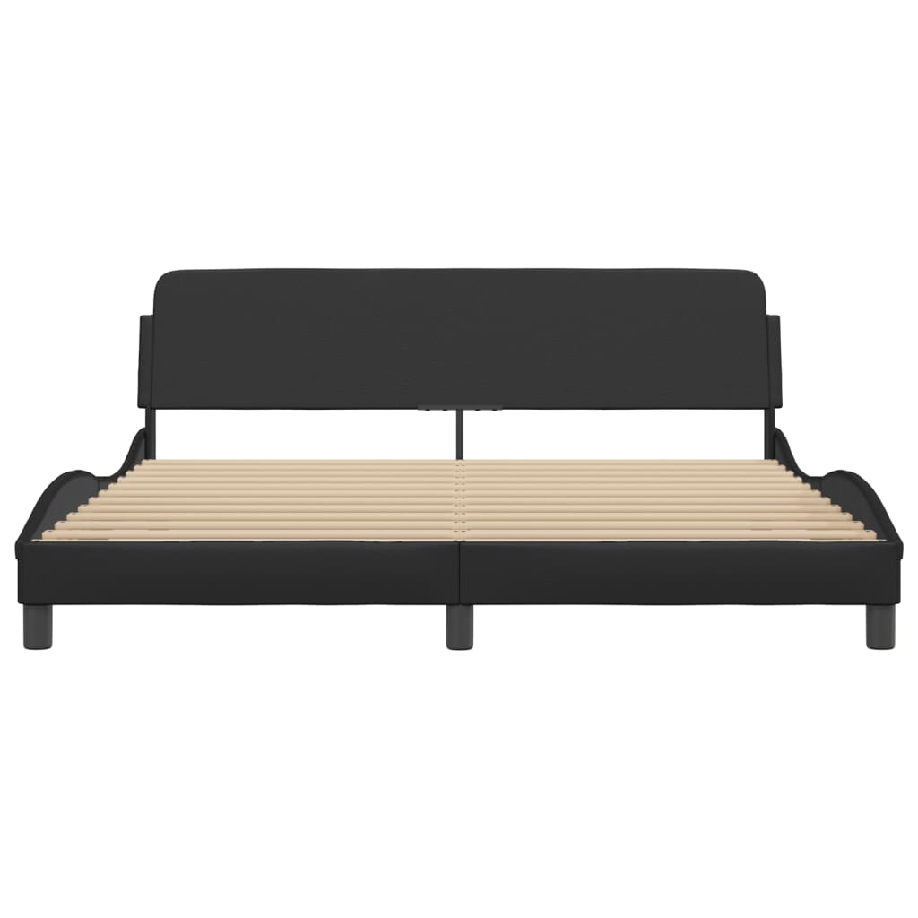 Bed Frame without Mattress Black 183x203 cm King Faux Leather