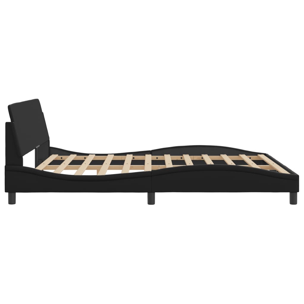 Bed Frame without Mattress Black 183x203 cm King Faux Leather