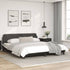 Bed Frame without Mattress Black&White 183x203 cm King Faux Leather