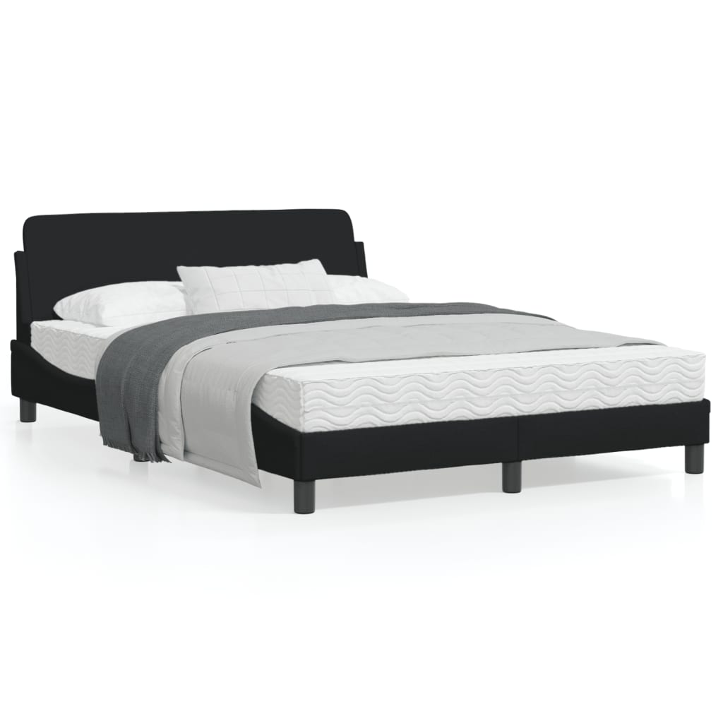 Bed Frame without Mattress Black 137x187 cm Double Fabric